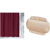 Spirella Set Bagno Tenda doccia + Cuscino vasca Bordeaux e Beige | trattamento antimuffa, lavabile in lavatrice, ventose di tenuta, superficie idrorepellente, bordeaux / beige