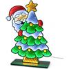 WELL HOME MOBILIARIO & DECORACIÓN Well Home - Decorazione natalizia luminosa: Babbo Natale Infinity LED dietro l'albero di Natale con 531 LED multicolore, effetto specchio infinito 3D con timer, 58 x 80 cm