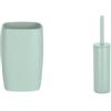 Spirella Set Bagno Bicchiere + Scopino WC Verde | ampia apertura, base stabile, contenitore chiuso, testina sostituibile, colore verde