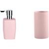 Spirella Set Bagno Dispenser sapone 300 ml + Bicchiere Rosa | pompa antigoccia, ricaricabile, ampia apertura, base stabile, colore rosa