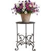 Relaxdays Portavasi Vintage in Ghisa, 1 Ripiano, Marrone | A x D: 49,5 x 27,5 cm, Interno ed Esterno