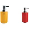 MSV Inagua Set da 2 Dispenser sapone Zafferano e Rosso | pompa antigoccia, ricaricabile, zafferano / rosso
