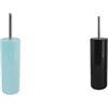MSV Inagua Set da 2 Scopini WC Inox Verde e Nero | contenitore chiuso, testina sostituibile, verde / nero