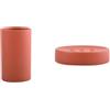 Spirella Tube Set Bagno Bicchiere Ceramica + Portasapone Rosso | ampia apertura, base stabile, scanalature di scolo, superficie liscia, colore rosso