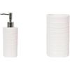 Spirella Set Bagno Bicchiere Ceramica + Dispenser Sapone 360 ml Bianco | ampia apertura, base stabile, pompa antigoccia, ricaricabile, colore bianco