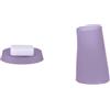 Spirella Move Set Bagno Portasapone + Bicchiere Lavanda | scanalature di scolo, superficie liscia, ampia apertura, base stabile, colore lavanda