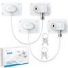ESYNiC 2PZ Mini Blocca Cassetti Chiusure di Sicurezza per Bambini Blocca Cavo Limitatore 18CM per Armadio Armadietto Cassetto Frigorifero Frigo Serratura di Sicurezza con Chiavi - Bianco Rettangolare