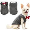 Yoolhamy Maglione per cani con papillon, abbigliamento invernale per animali domestici, smoking, per cani di taglia piccola e media, in caldo pile, per chihuahua, schnauzer, shih tzu, Yorkie, Natale