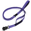 feiling Guinzaglio elastico resistente, riflettente, con ammortizzatore, per cani di taglia media e grande (viola)