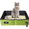 Omxyinma Lettiera Pieghevole per Gatti Portatile, Lettiera da Viaggio per Gatti, Toilette per Gattino da Facile da Pulire Impermeabile per Interno All'aperto Campeggio Viaggi, 40 * 30cm(Verde)