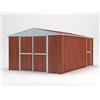 Notek Box in Acciaio Zincato Casetta da Giardino in Lamiera 3.60 x 4.30 m x h2.10 m - 185 KG - 15 metri quadri (Finitura Legno)