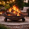 Tata Home Braciere da Esterno Giardino Terrazzo Cestino in Ferro per Legna Ciotola per Fuoco Braciere Rotondo Diametro 57 cm Altezza 16 cm Mod. Sid