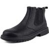 EJIMUQO 2024 Stivali Cuoio Uomo Cavallo Zeppa Interna In Pelle Stivaletti Neri Al Ginocchio Tacco 5 Cm Con