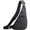 VARLIVOO Borsello Uomo Tracolla Antifurto Zaino Monospalla Piccolo Leggero | Marsupio Uomo Tracolla Sportiva Borsa Tracolla in Nylon Impermeabile con Striscia Riflettente per Viaggio e Uso Quotidiano