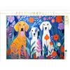 CALVENDO Puzzle a tre cani seduti tra i fiori in giardino | 1000 pezzi Lege-Dimensioni 64 x 48 cm puzzle foto per ore felici