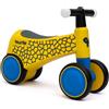 Hurtle Bicicletta senza Pedali, Balance Bike 1,5-3 Anni con Manubrio Luminoso, Bicicletta Bambini Leggera per Equilibrio e Coordinazione, Giochi Bambini, Regalo, Uso Interno/Esterno, Giallo