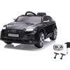 JAMARA 461821 Ride-on Audi e-tron Sportback 12 V Softanlauf, 2 marce, 2,4 GHz per funzionamento multiplayer, licenza ufficiale, auto elettrica, nero