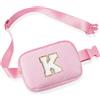 YOOLIFE Marsupio da bambina con lettere, Colore: rosa., K, Contemporaneo | Borsa a tracolla personalizzata per ragazze, 3, 4, 5, 6, 7, 8, 9, 10, 11, 12 anni, regalo per adolescenti, donne, amiche
