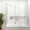 VEVOR Box Doccia per Vasca da Bagno 700/1200 x 1400 mm 2 Ante | Sopravasca Semi-senza Telaio in Vetro Temperato 6mm, Colore Argento Pieghevole a 180°, con 1 Pannello Fisso e 2 Pieghevoli