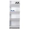 GENTILIN DESIGN Scarpiera Salvaspazio Slim 4 Ante Bianca, Portascarpe a Ribalta in Metallo | Già Montato, Interni/Esterni, P13,7 x L50 x H136 cm GD