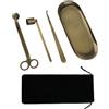 MrMrKura Set di accessori per candele 4 in 1, spegnitore, taglierino, cucchiaio per candela, vassoio portaoggetti, kit per la cura delle candele con sacchetto di velluto, per amanti delle candele