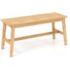 COSTWAY Panca da Pranzo 100 cm in Bambù Naturale, Panchina per 2 Persone con Seduta Rattan Intrecciato a Mano, Panca Stile Fattoria per Cucina, Bagno e Camera da Letto, Sgabello per Scarpe