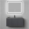 ZIK - Mobile Bagno con Lavabo in Ceramica, Sospeso, con Specchio LED Touch Moderno, Lavandino Bagno con Mobiletto in Legno Cannettato e Ceramica, Mobile con Finiture Eleganti e 3 Ante, Lunghezza 100cm