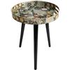 Simmer Stone Tavolini rotondi per interni con 3 gambe in legno staccabili, tavolino versatile, perfetto per tavolino rotondo da caffè, tè e tempo di relax, 45 cm (margherita verde)