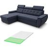 Robin Inspire Tosaro Divano Angolare Letto Topper Blu marino Aston | Divano letto angolare con topper, contenitore, montaggio universale, tessuto Aston, ideale soggiorno