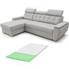 Robin Inspire Tosaro Divano Angolare Letto Topper Argento Aston | Divano letto angolare con topper, contenitore, montaggio universale, tessuto Aston, ideale soggiorno