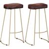 TEKGHUT Gavin - Sgabello da bar, in legno massiccio di mango, 2 pezzi | Design vintage, stabile fino a 110 kg, fatto a mano, stile industriale, ferro verniciato a polvere