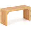 COSTWAY Panca da Interno in Bambù, Panca Ecologica da Ingresso Lunga 90 cm, Portata 300 kg, Sedia Moderna per Sala da Pranzo, Soggiorno e Giardino, 90 x 33 x 43 cm