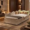 MANIMABU Divano Letto Cassapanca 90x200 con LED Divano Letto Singolo 90x200 con Contenitore Idraulico Letto Singolo Bambini Imbottito Multifunzionale