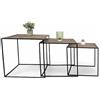 MA MAISON Set 3 Tavolini da Salotto Quadrati 35X40h, 40X45h, 45X50h CM - Sovrapponibili, Struttura in Metallo, per Soggiorno, Ufficio, Design Moderno, Salvaspazio, Locali - Effetto (Legno Scuro)