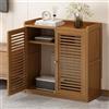 GJPXFR Mobiletto Per Nascondere Router E Modem, Mobile Portaoggetti Multimediale AV, Scatola WiFi Mobiletto Stereo, Porta Modem Da Terra Per Ordinata Dei Cavi(Brown,2-Tier 59x25x67cm)