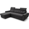 Robin Inspire Tosaro Divano Angolare Letto A L Nero Aston | Divano letto angolare 240x165 cm con contenitore, montaggio universale, tessuto Aston, funzione letto