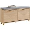SoBuy Panca Scarpiera da Ingresso Stretta 24cm - Scarpiera Ingresso con Seduta, Capacità 237kg, Contenitore Scarpe fino a 47, 100x24x50cm, Legno，FSR211-N