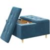 vidaXL Pouf con Storage Blu 80 x 80 x 45 cm Velluto