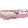 vidaXL Cornice del letto ad angolo Rosa 90 cm x 200 cm Velluto
