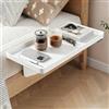 Aicharynic Mensola da comodino: comodino, ripiano pieghevole a clip, per camera da letto, per camera da letto, vassoio con passacavi, 32 x 23,3 x 5,3 cm
