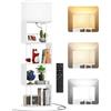 OUTONLIFE Libreria a Forma di S con 5 Ripiani e Lampada da Terra Dimmerabile, 3 Temperature di Colore, Timer da 1 Ora e Telecomando, Design Moderno per Soggiorno, Camera da Letto e Ufficio