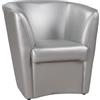 Liberoshopping Poltrona Imbottita Valentina a pozzetto in Ecopelle per Ufficio Sala d'attesa Alta qualità Made in Italy (Argento)