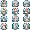 Toyhood 12 Pezzi Biglietti di Natale, 5D Diamond Painting Biglietti Natalizi DIY Diamante Pittura Biglietti d'Auguri Pittura a Diamante Biglietti di Auguri di Festa Kit per Festival Regalo di Natale (Style-A)