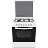 LAREL Lar.el Cucina LAREL Bianca 60x60 4 fuochi con Forno a Gas metano o GPL, Grill Elettrico e Coperchio in Vetro