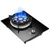 CHALKE Stufa A Gas da Incasso 33CM 5.2KW Fuoco A Nove cavità, Cottura da Tavolo in Vetro Temperato Nero, Stufa Convertibile A Gas/GPL (Color : A, Size : NG)