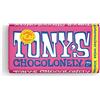 TONY'S CHOCOLONELY Cioccolato bianco lampone zucchero crepitato 180 g | Cacao del commercio equo e solidale. Senza olio di palma, prodotto in Belgio.