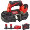 Milwaukee Sega a nastro senza fili M12BS-402C M12 (2 batterie agli ioni di litio da 4,0 Ah, caricabatterie, BMC)