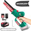 HYCHIKA BETTER TOOLS FOR BETTER LIFE HYCHIKA - Mini motosega elettrica senza fili, 20,3 cm, senza spazzole, 18 V, a batteria, con oliatore, batteria da 4000 mAh, motosega manuale per alberi, giardino, taglio del legno, regali per uomini