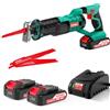 HYCHIKA BETTER TOOLS FOR BETTER LIFE HYCHIKA - Sega elettrica a velocità variabile da 0 a 2800SPM con 2 batterie da 2000 mAh, 2 lame per sega, caricatore rapido, luce LED, per taglio di