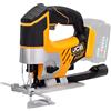 JCB Puzzle senza fili 18V, unità nuda, velocità variabile e piastra del piede regolabile, cambio lama senza attrezzi, luce a led e pendolo a 4 stadi, garanzia 3 anni